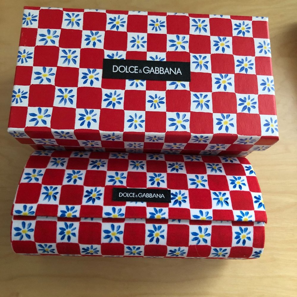 Dolce & Gabbana Red and White Glasses Case